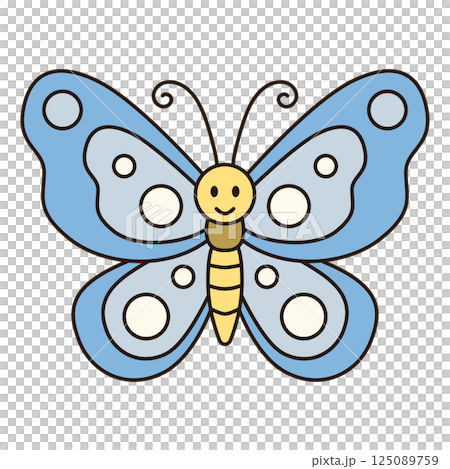 BUTTERFLY cute animal illustration outline doodle simple kawaii Japanese style drawing kiddy icon minimalist symbol isolated BUTTERFLY cute animal illustration outline doodle simple kawaii Japanese style drawing kiddy icon minimalist symbol isolated 125089759