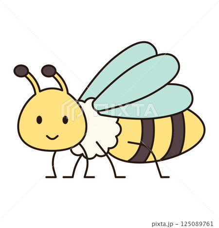 BEE cute animal illustration outline doodle simple kawaii Japanese style drawing kiddy icon minimalist symbol isolated  125089761