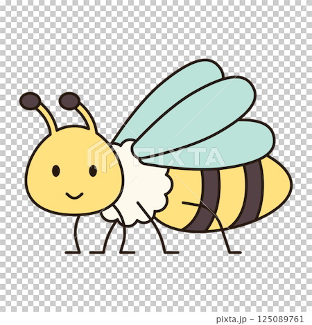 BEE cute animal illustration outline doodle simple kawaii Japanese style drawing kiddy icon minimalist symbol isolated  125089761