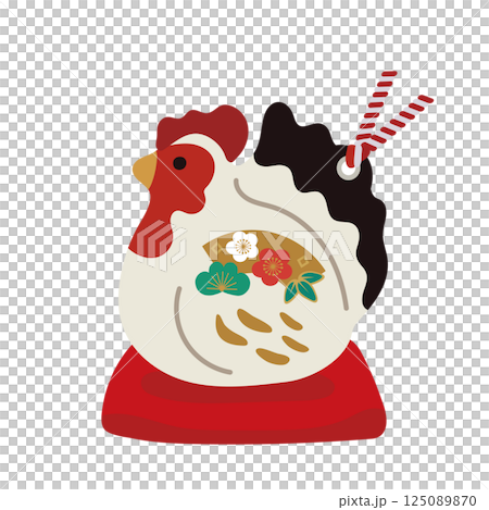 十二支の置物　干支の土鈴のイラスト　酉年 2029年 125089870