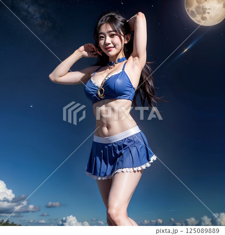 美しい観光スポットでコスプレ衣装 125089889