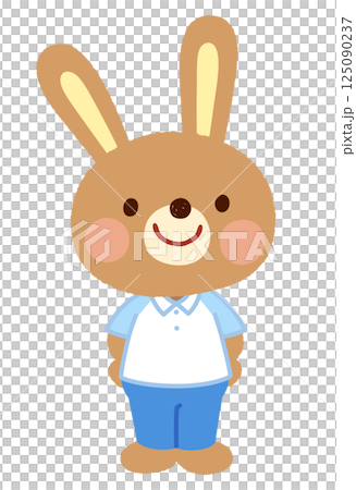 かわいいウサギのキャラクター　スタッフ　店員 125090237