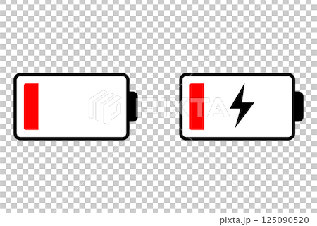 充電無しと充電中のアイコンセット 125090520