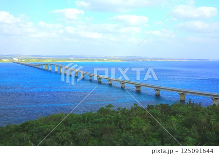 宮古ブルーの海と来間大橋(来間島ー宮古島) 宮古ブルーの海と来間大橋(来間島ー宮古島) 125091644