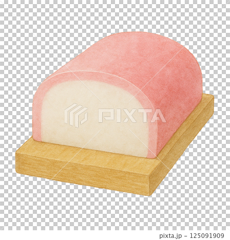 板かまぼこのイラスト・ピンク・木の板付き・和食素材・背景なし 板かまぼこのイラスト・ピンク・木の板付き・和食素材・背景なし 125091909