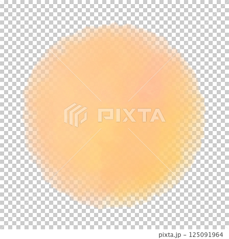 かわいいオレンジ色の丸い水彩テクスチャ 背景 125091964