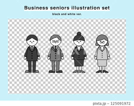 Illustration set of elderly people wearing suits 03 125091972