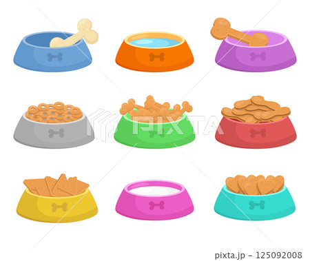 Dog bowl with food clipart design illustration 125092008