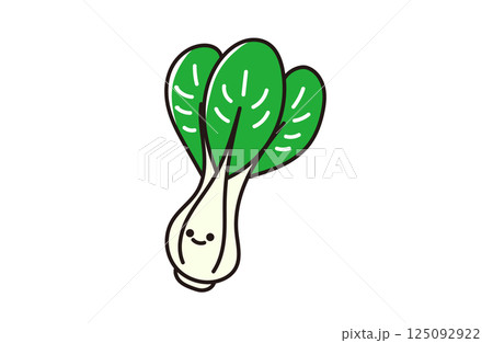 かわいいチンゲンサイの野菜イラスト 125092922