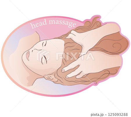 頭のマッサージ・ツボ押し・ヘッドスパ・ヘッドセラピー 125093288