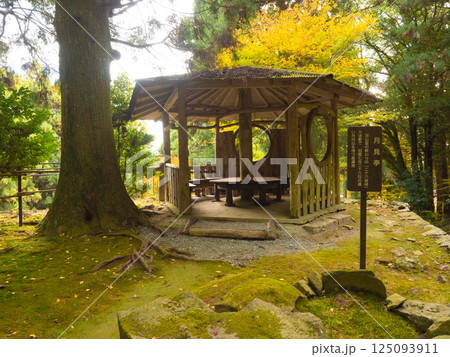 紅葉の季節にたたずむ「月見亭」（播州清水寺の境内） 125093911