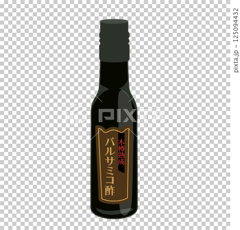 Simple illustration of balsamic vinegar in a bottle 125094432