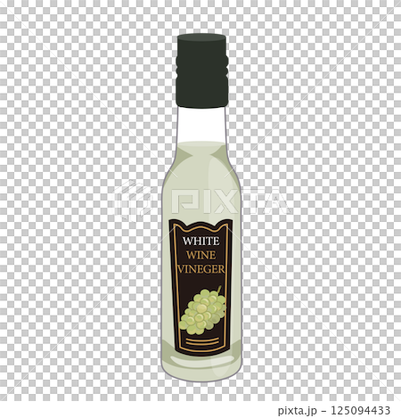 瓶入りの白いワインビネガーのシンプルなイラスト 125094433