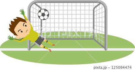 サッカーのゴールキーパーのイメージイラスト 125094474