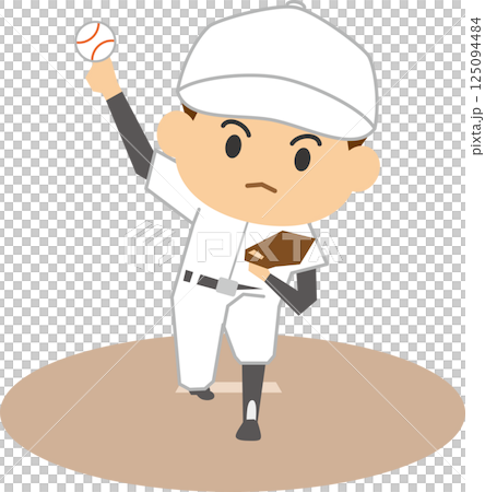 投手投球的插圖 125094484