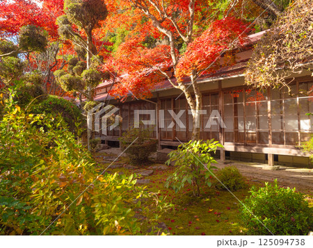 紅葉がきれいな古民家の縁側（播州清水寺の境内にて） 125094738