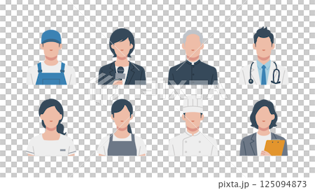 不同職業的面孔集 125094873
