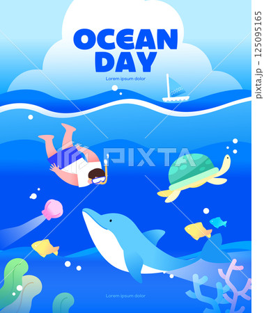 Ocean Day Illustration 125095165