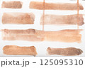 Set of watercolor brushstroke in the 2025 color of the year Mocha Mousse. Hand drawn textured template with elegant warm brown tone. Perfect for creating trendy graphic resource 125095310