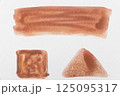 Set of watercolor brushstroke in the 2025 color of the year Mocha Mousse. Hand drawn textured template with elegant warm brown tone. Perfect for creating trendy graphic resource 125095317