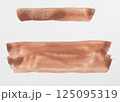 Set of watercolor brushstroke in the 2025 color of the year Mocha Mousse. Hand drawn textured template with elegant warm brown tone. Perfect for creating trendy graphic resource 125095319