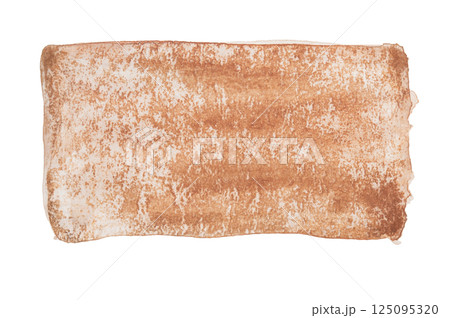 Set of watercolor brushstroke in the 2025 color of the year Mocha Mousse. Hand drawn textured template with elegant warm brown tone. Perfect for creating trendy graphic resource 125095320