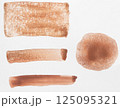 Set of watercolor brushstroke in the 2025 color of the year Mocha Mousse. Hand drawn textured template with elegant warm brown tone. Perfect for creating trendy graphic resource 125095321