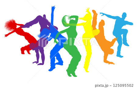 Dancers Silhouette Street Dance Poses Silhouettes 125095502