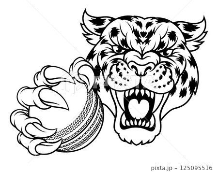 Jaguar Leopard Cheetah Panther Cricket Mascot 125095516