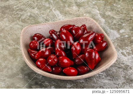 Ripe sweet juicy digberry cornel 125095671