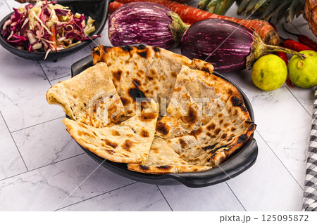 Indian stuffed potato bread Paratha Indian stuffed potato bread Paratha 125095872