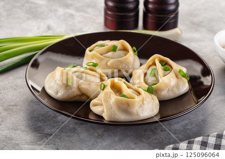 Uzbek cuisine - staffed Manti with meat Uzbek cuisine - staffed Manti with meat 125096064