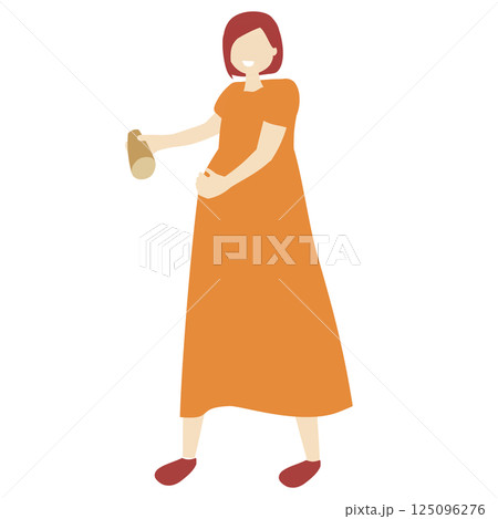 モルックをする妊婦さんのイラスト 125096276