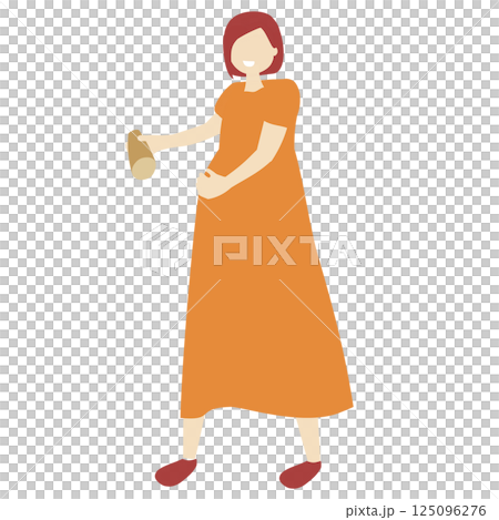 孕婦做 Mölkky 的插圖 125096276