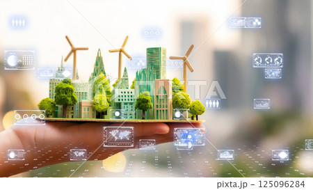 未来的な持続可能都市の可視化 125096284