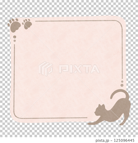 Stretching cat square frame pink Stretching cat square frame pink 125096445