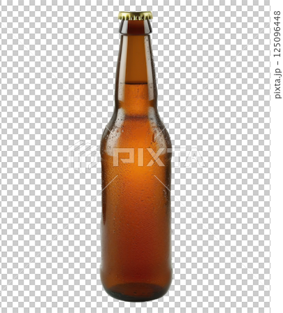 Isolated Brown Glass Beer Bottle 125096448
