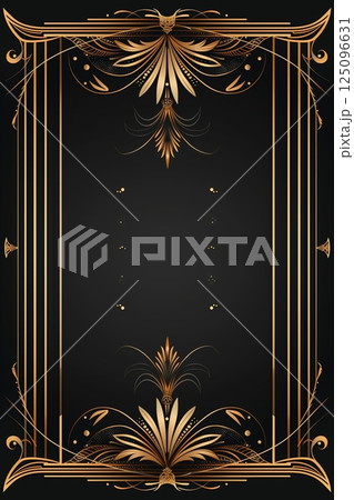 Luxury frame invitation card background. Art deco style Luxury frame invitation card background. Art deco style 125096631