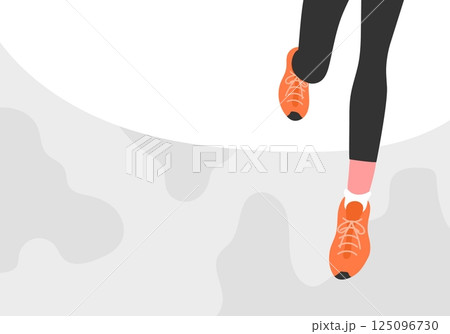 ランニングしている女性の足元 125096730