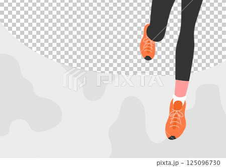 ランニングしている女性の足元 125096730