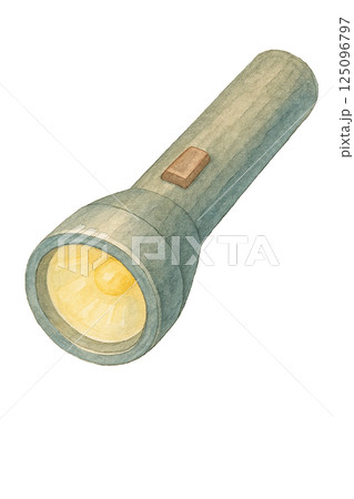懐中電灯の水彩イラスト（防災・停電・キャンプ用品） 125096797