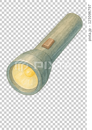 懐中電灯の水彩イラスト（防災・停電・キャンプ用品） 125096797