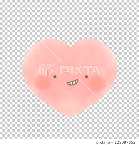 Red heart symbol with a cute face Red heart symbol with a cute face 125097852