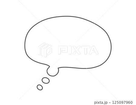 シンプルな考える吹き出しのイラスト素材 シンプルな考える吹き出しのイラスト素材 125097960