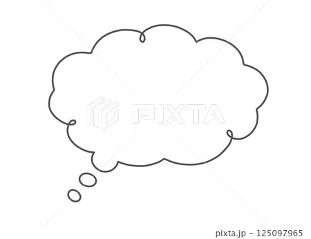 シンプルな考える吹き出しのイラスト素材 シンプルな考える吹き出しのイラスト素材 125097965