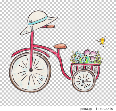 可愛的自行車插圖 可愛的自行車插圖 125098210