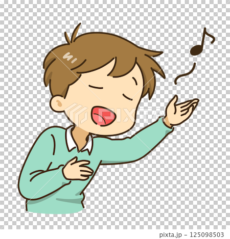 A man singing enthusiastically A man singing enthusiastically 125098503