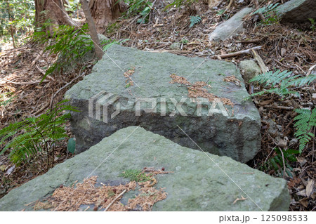 本林石丁場に残る築城石 125098533