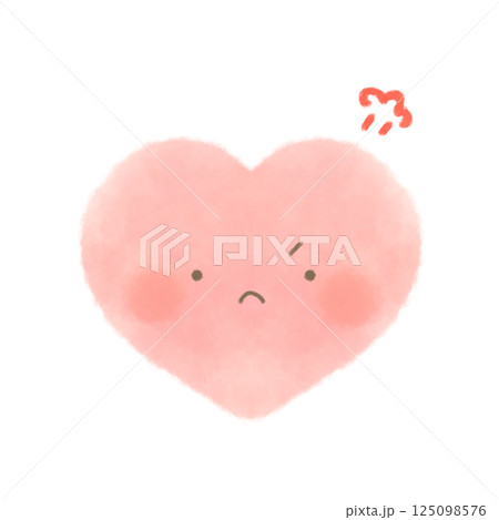 かわいい顔ありの赤いハートのデフォルメイラスト 激怒 かわいい顔ありの赤いハートのデフォルメイラスト 激怒 125098576