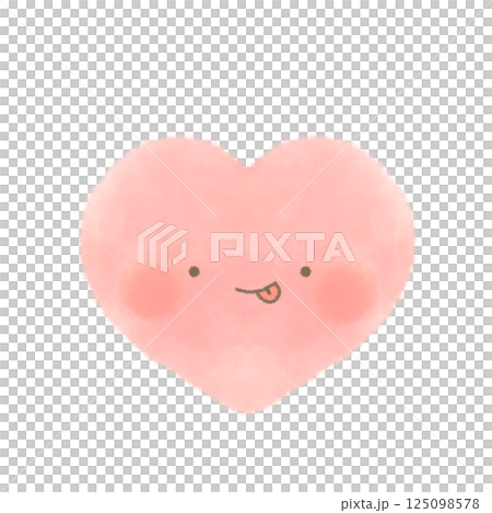 Cute red heart with a cute face and tongue out 125098578